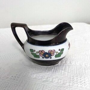 RS Germany Vintage Porcelain Creamer Lusterware with Art Deco Design
